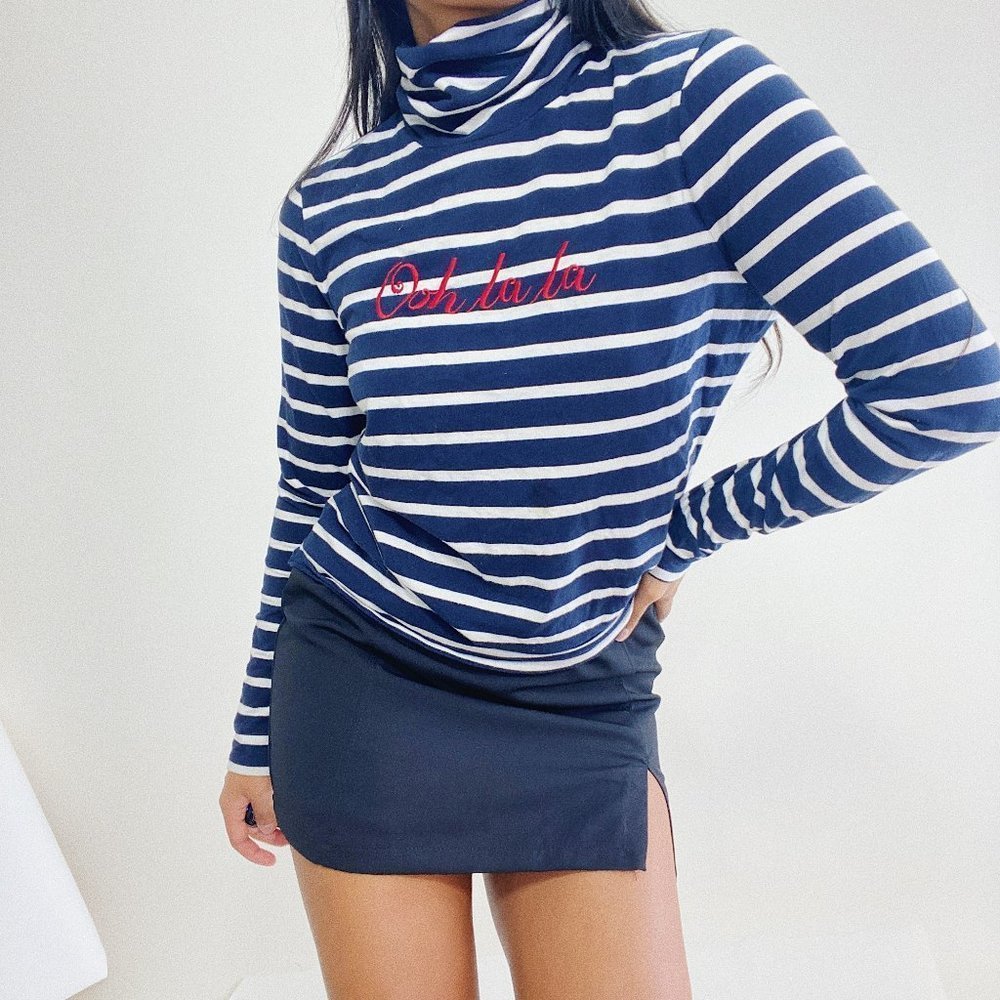 Talbots Long Sleeve Turtleneck Size Medium Navy
